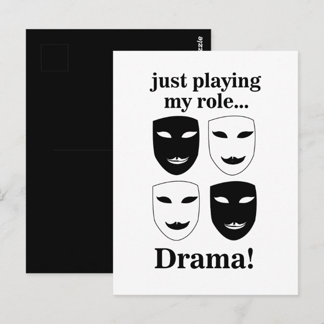 Carte Postale Théâtre Masque Théâtre Drame Arts Drôle (Devant / Derrière)