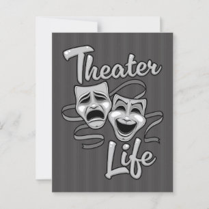 Carte Postale Théâtre Vie Comédie et masques de tragédie