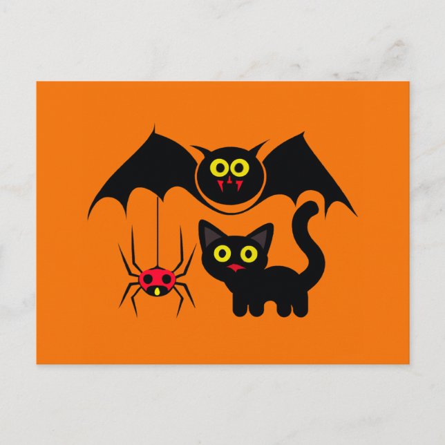 Carte Postale Théème d'Halloween (Devant)