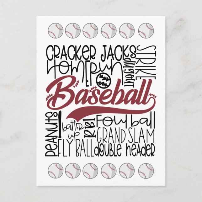 Carte Postale Thème baseball (Devant)