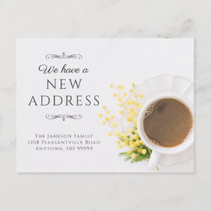 Carte Postale Thème Café Nouvelle notification d'adresse