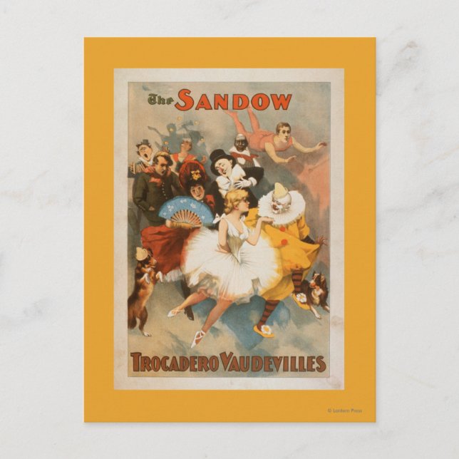 Carte Postale Thème Carnaval Sandow Trocadero Vaudevilles (Devant)