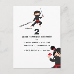 Carte Postale Thème d'anniversaire Ninja