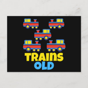 Carte Postale Thème de fête d'anniversaire de train de 5 ans