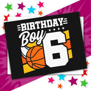 Carte Postale Thème de fête de basketball pour enfant de 6 ans p