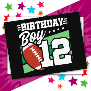 Carte Postale Thème de fête de football pour enfant de 12 ans An