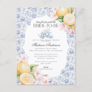 Carte Postale Thème de mariage Blue Chinoiserie Tea Party Toile