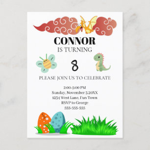 Carte Postale Thème Enfants Dinosour Anniversaire