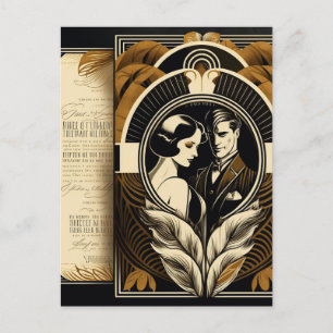 Carte Postale Thème mariage Art déco