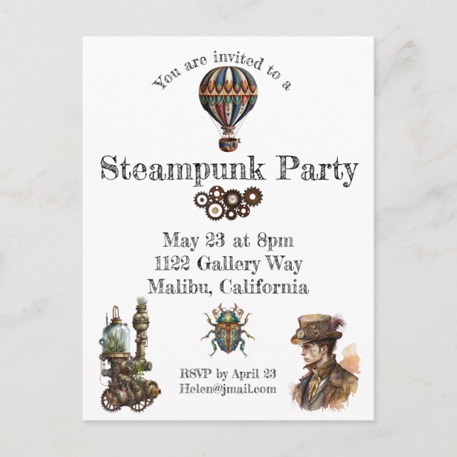 Carte Postale Thème Steampunk (Devant)