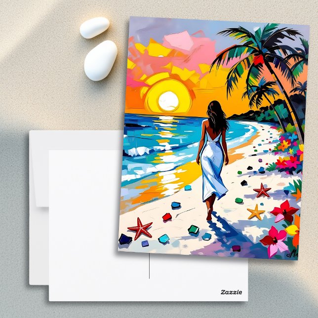Carte Postale Thème tropical : garder le contact (Créateur téléchargé)