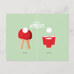 Carte Postale Then And Now: Ping Pong