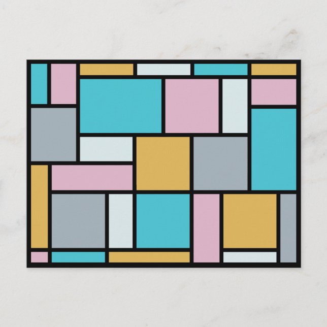 Carte Postale Theo Van Doesburg - Composition 17 - Art Mondrian (Devant)
