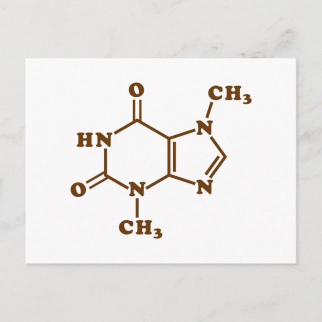 Carte Postale Théobromine au chocolat Formule chimique moléculai (Devant)