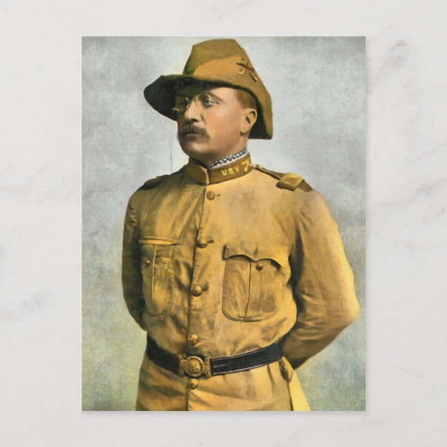 CARTE POSTALE THEODORE ROOSEVELT EN TANT QUE CAVALIER (Devant)