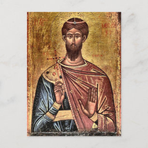 Carte Postale Théodore Tiron, Martyr, Icône orthodoxe