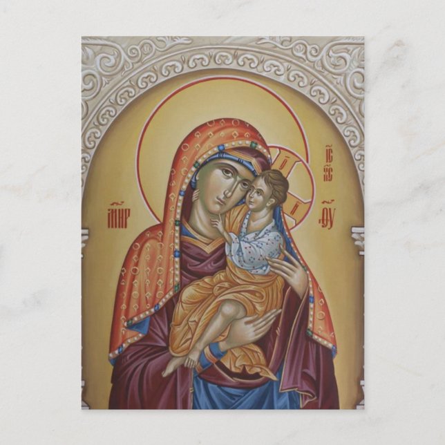 Carte Postale Theotokos Christ Enfant Icône orthodoxe orientale (Devant)