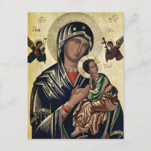 Carte Postale Théotokos et l'icône chrétienne orthodoxe Jésus-en