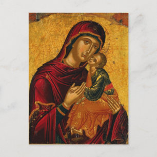 Carte Postale Theotokos Infant Jésus Orthodoxe Icône Chrétienne