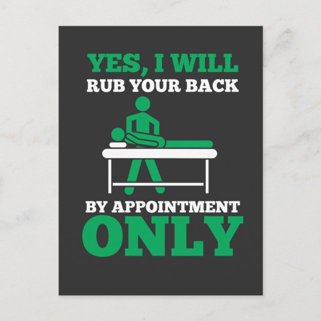 Carte Postale Thérapeute De Massage Drôle - Je Vais Te Frotter L (Devant)