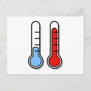 Carte Postale Thermomètre kalt chaud chaud chaud