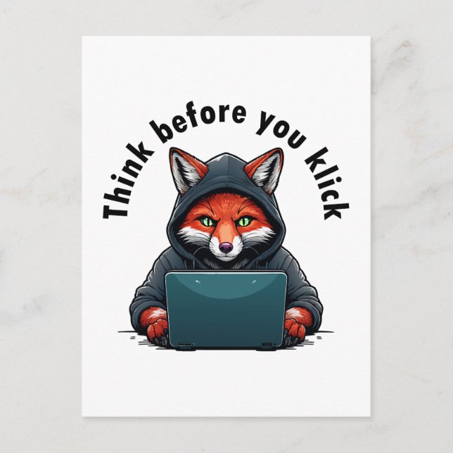 Carte Postale Think before you click - Cyber Security (Devant)