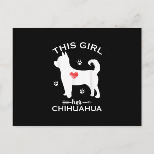 Carte Postale This Girl Loves Her Chihuahua Funny Puppy Dogs Luv