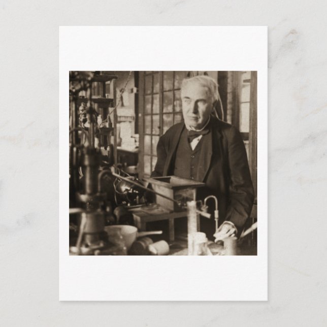 Carte Postale Thomas Edison dans son Lab Stereoview (Devant)
