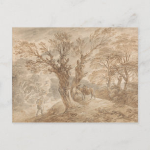 Carte Postale Thomas Gainsborough - Paysage boisé avec paysan