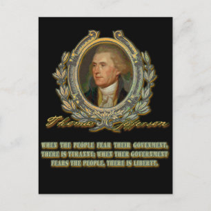 Carte Postale Thomas Jefferson Cite :  Gouvernement et peuple