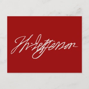 Carte Postale Thomas Jefferson Signature