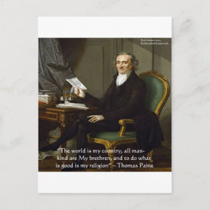 Carte Postale Thomas Paine Citation "Mes frères" Cadeaux et cart