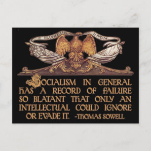 Carte Postale Thomas Sowell Citation sur le socialisme