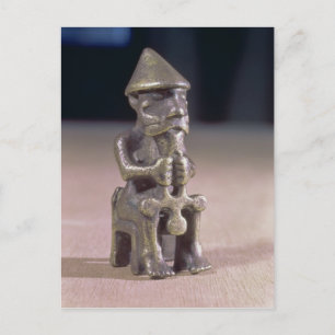 Carte Postale Thor avec un marteau, statuette trouvée en Islande