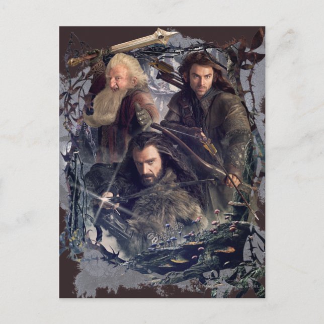 Carte Postale Thorin, Kili et Balin Graphique (Devant)