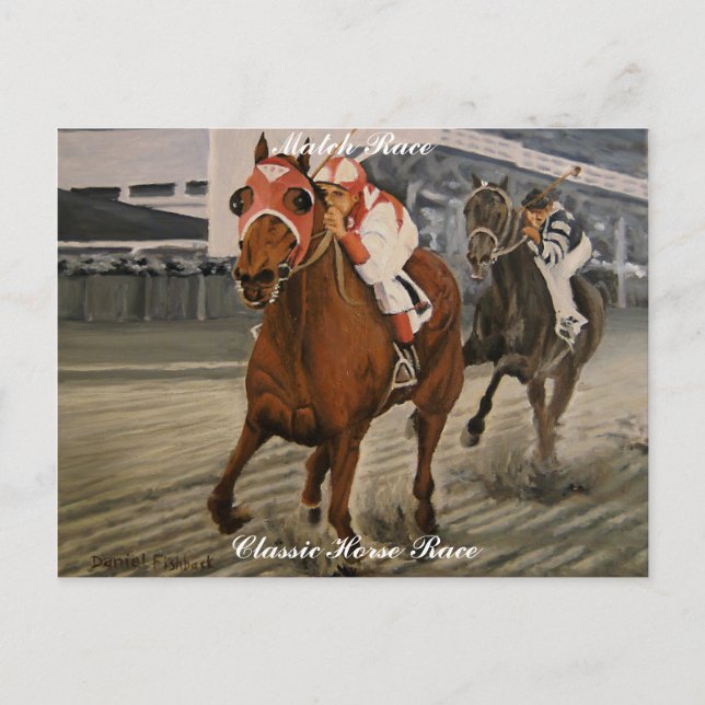 Carte Postale Thoroughbred Equine remporte la course de cheval (Devant)