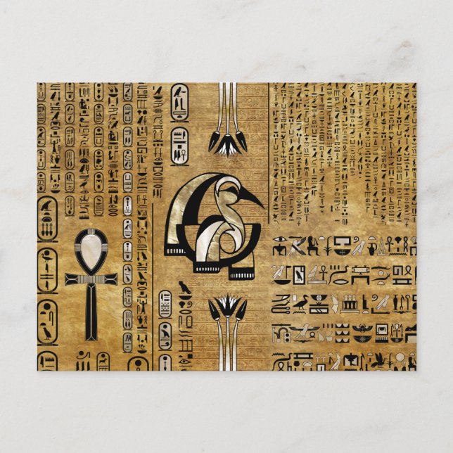 Carte Postale Thot - Djhuty Egytian Dieu- Or et Perle (Devant)