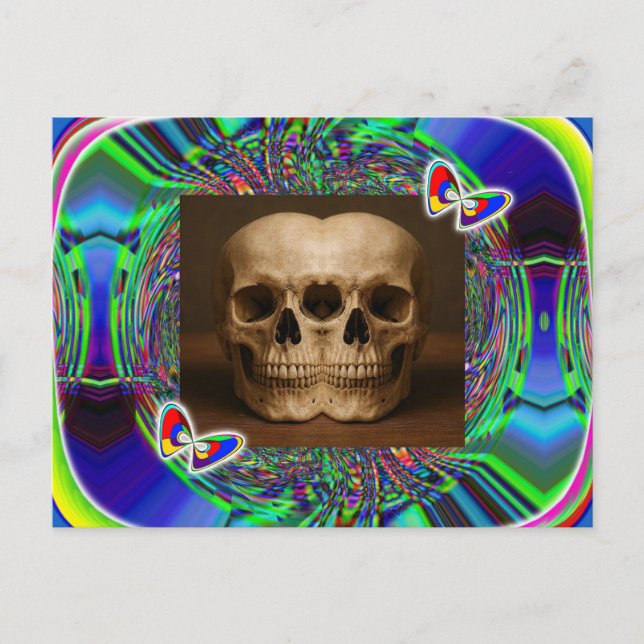 Carte Postale Three eyed alien skull (Devant)