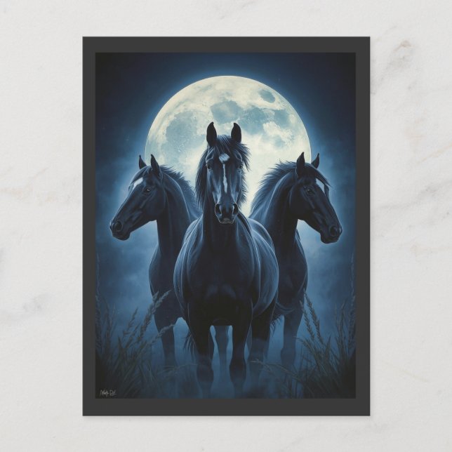 Carte Postale Three Horse Moon (Devant)