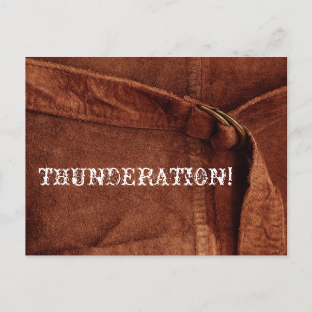 Carte Postale THUNDERATION ! texte blanc d'antan sur Suede Photo (Devant)