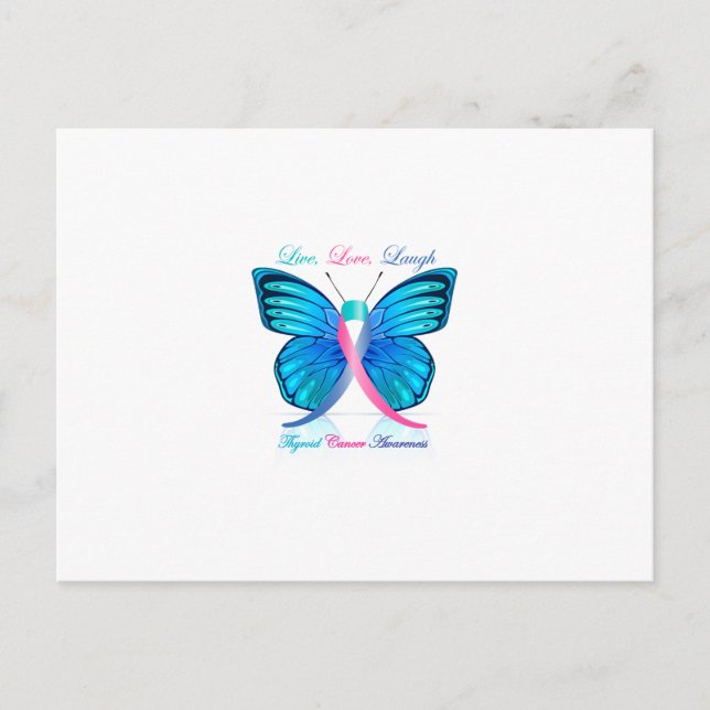 Carte Postale Thyroid Papillon - Live Love Laugh (Devant)
