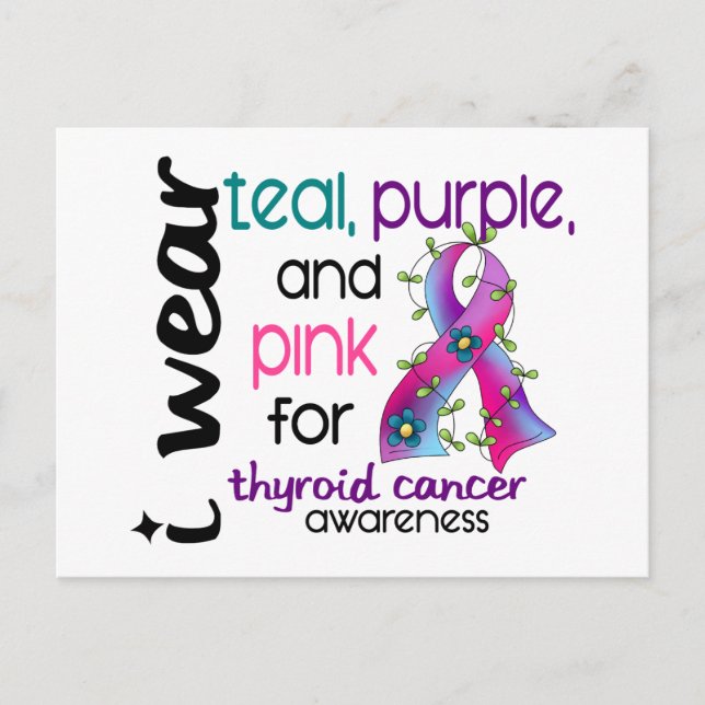 Carte Postale Thyroïde Cancer Je Porte Du Ruban Pour La Sensibil (Devant)