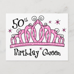 Carte Postale Tiara 50e anniversaire Reine LT