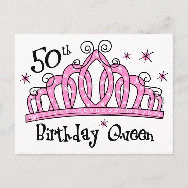 Carte Postale Tiara 50e anniversaire Reine LT (Devant)