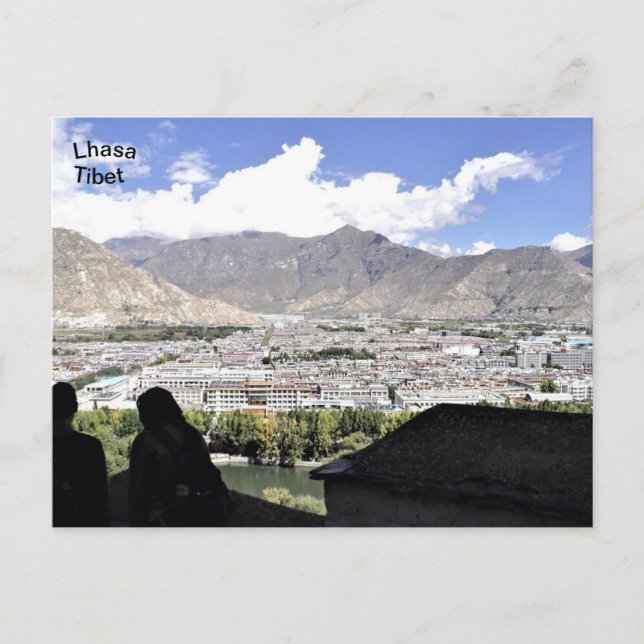 Carte Postale Tibet, Vue aérienne de Lhassa, Chine (Devant)