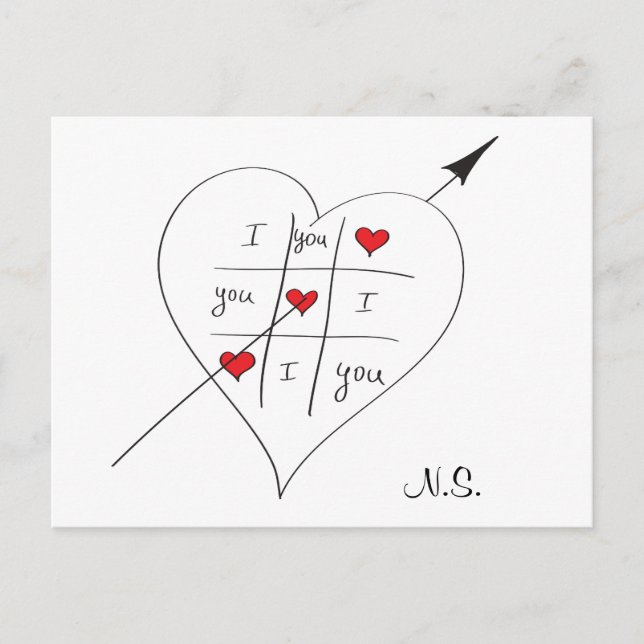 Carte Postale Tic Tac Love Toe (Devant)