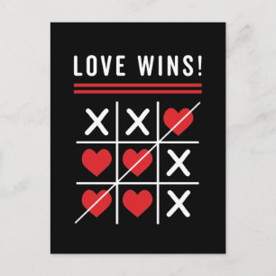 Carte Postale Tic Tac Toe L'amour Gagne Anniversaire Saint Valen