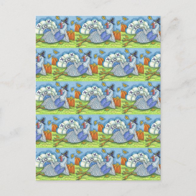 CARTE POSTALE TIC TAC TOE TURKEY, AMUSANT MERCI JEUX AUX OISEAUX (Devant)