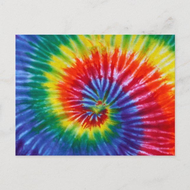 Carte Postale Tiedye spirale tourbillonnante - Arc-en-ciel (Devant)