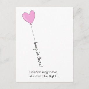 Carte Postale Tiens bon ! - Cancer du Beat - Ballons rose mignon